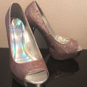 Pink sparkly heels